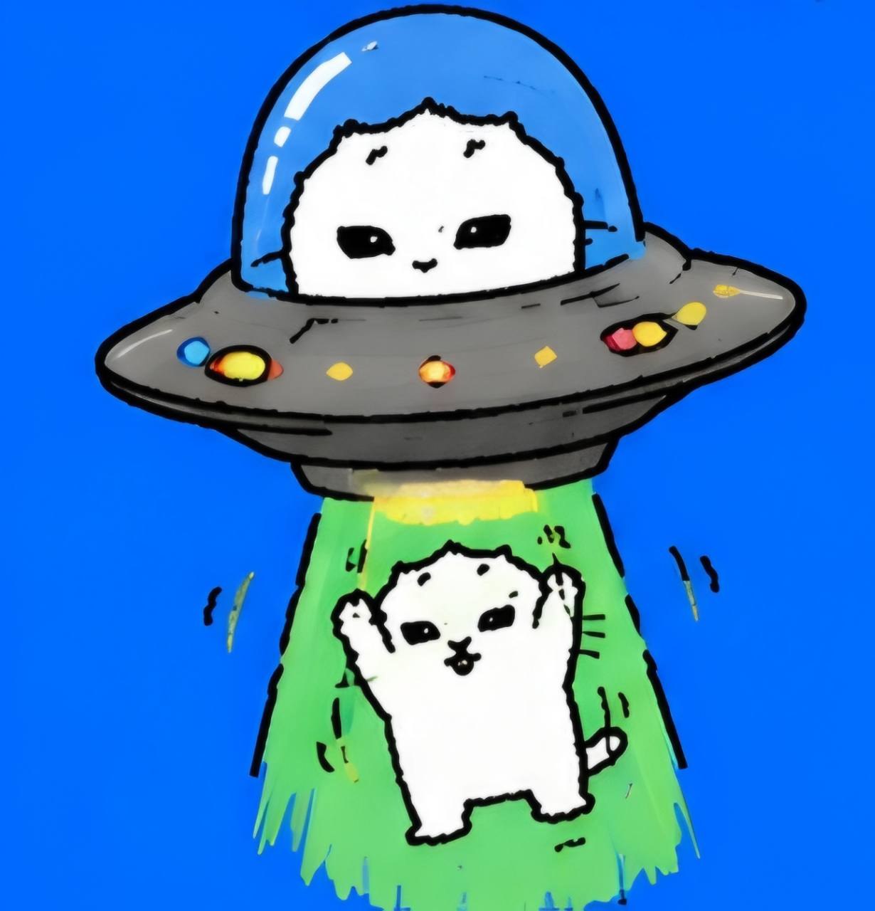 Ngek being abducted by a UFO